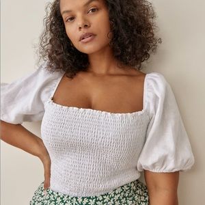 Reformation Mulberry Linen Top ES